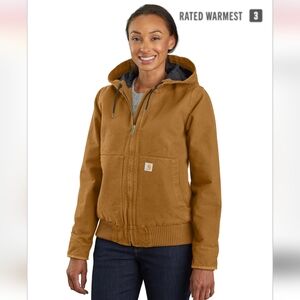 Carhartt Washed Duck Active Jacket - Style #104053 - Women's SMALL - Tan/Brown